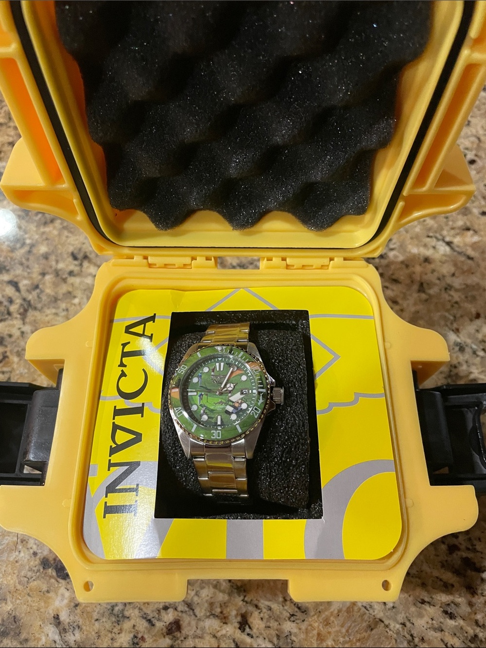 Invicta Pro Diver Visions Golf Themed Men's Silver Watch with Green Dial